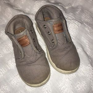 EUC TOMS canvas T8 (toddlers) seal gray
